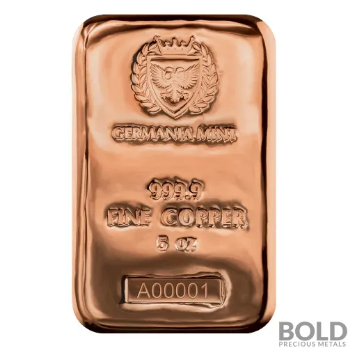 5 oz Germania Mint Cast Copper Bar