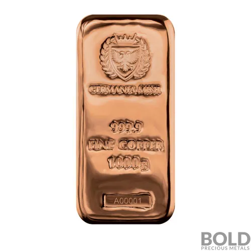 Copper 1 Kilo Germania Mint Cast Bar