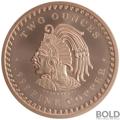 Copper 2 oz Aztec Calendar Round