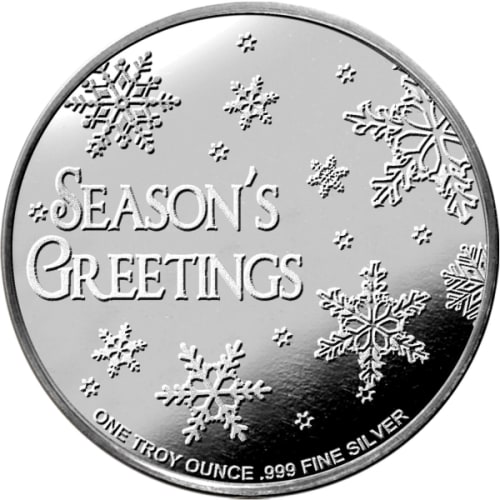 2022 1 oz Snowman: Season's Greetings Christmas Silver Round