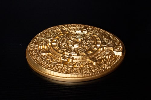 2023 1 Kilo Korea Aztec Sun Stone Gilded Edition Silver Coin
