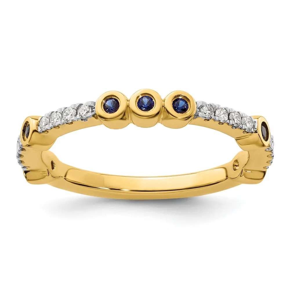 14k Stackable Sapphire and Diamond Ring