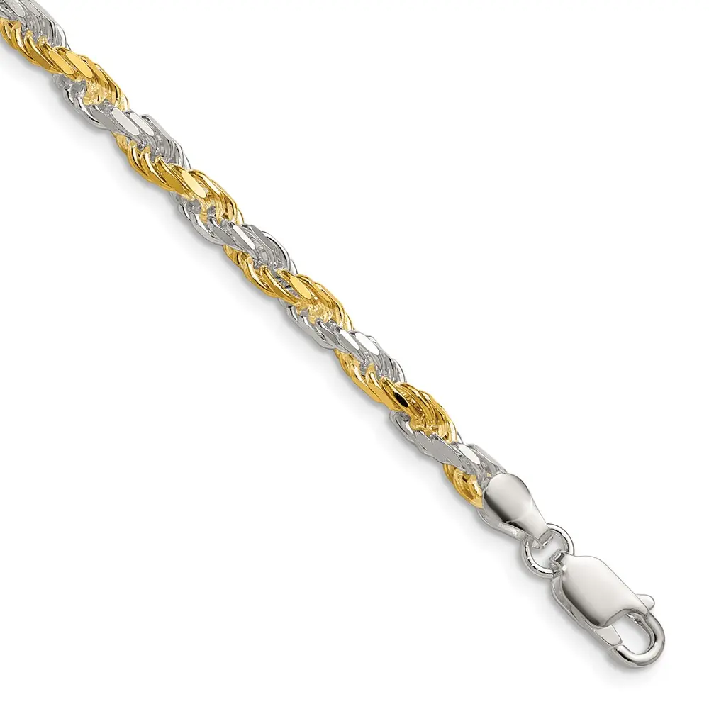 Sterling Silver & Vermeil Diamond-cut Rope Chain