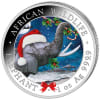 2024 1 oz Somalia Elephant Christmas Snow Globe Silver Coin
