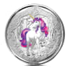 2024 1 oz Fiji Unicorn Veloria Silver Coin (Pink & Purple Color)