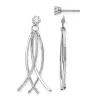 White Gold Curved Dangles with CZ Stud Earring Jackets