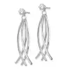White Gold Curved Dangles with CZ Stud Earring Jackets