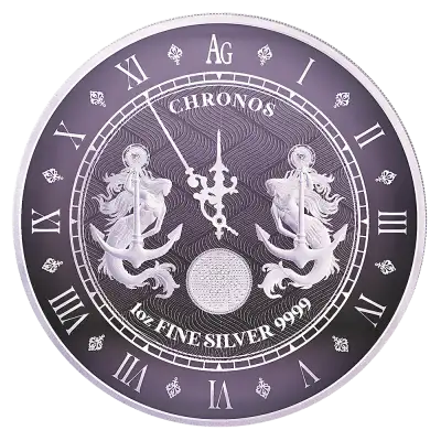 2021年　トクラウ「クロノス」純銀1オンス　銀貨　銀貨 2021 1 oz Tokelau Chronos Silver Coin (Prooflike)
