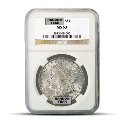 Pre-1921 Morgan Silver Dollar (MS63, NGC)