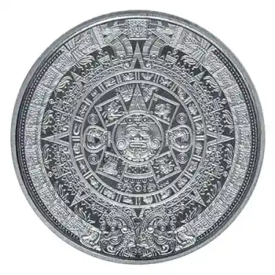 1/10 oz Aztec Calendar Silver Round