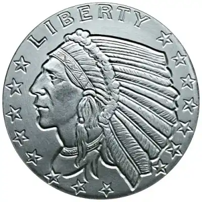 1/4 oz Incuse Indian Silver Round
