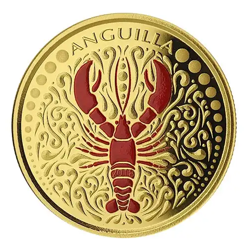 2018 EC8 Anguilla Lobster 1 oz Gold Proof (Colored)
