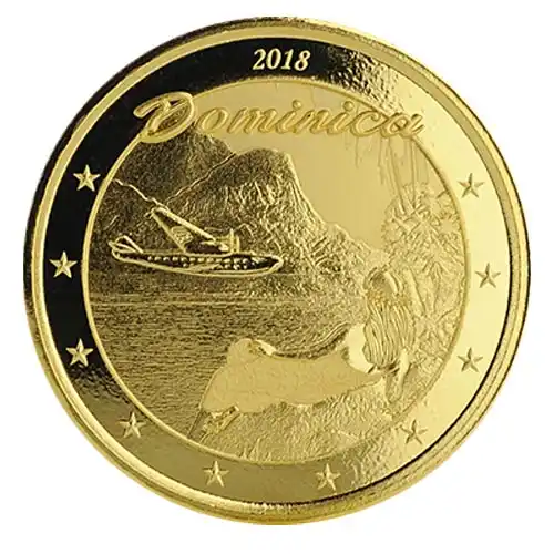2018 EC8 Dominica Nature Isle 1 oz Gold BU