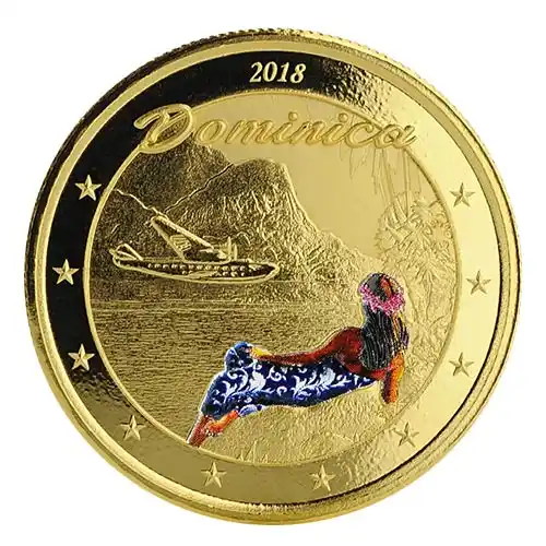 2018 EC8 Dominica Nature Isle 1 oz Gold Proof (Colored)
