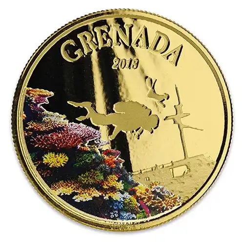 2018 EC8 Grenada: Spice Isle of the Caribbean 1 oz Gold Proof (Colored)