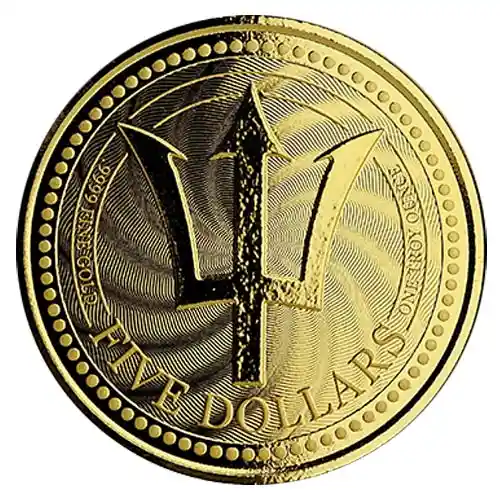 2019 Barbados Trident Gold 1 oz BU
