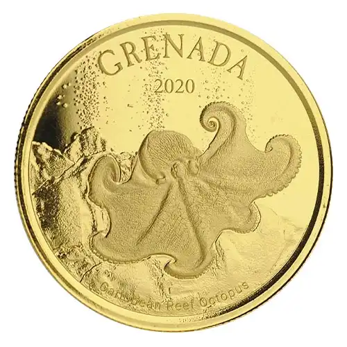 2020 EC8 Grenada: Octopus 1 oz Gold BU