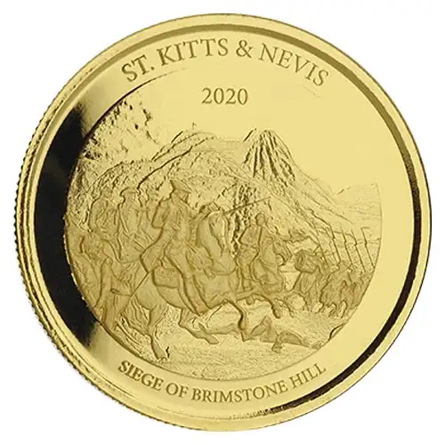 2020 EC8 St Kitts & Nevis Brimstone Hill 1 oz Gold BU