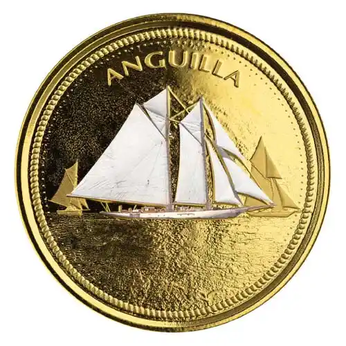 2021 EC8 Anguilla: Sailboat 1 oz Gold Proof (Colored)