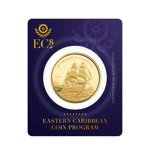 2022 Gold 1 oz EC8 St Vincent Grenadines War Ship Coin BU