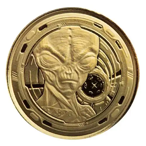 2022 Gold Ghana Alien 1/10 oz BU