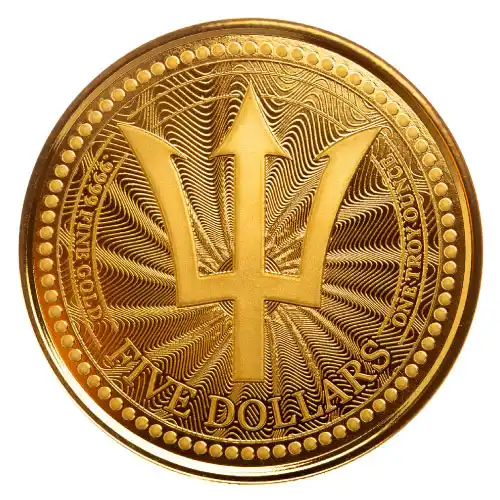 2023 Gold 1 oz Barbados Trident Coin