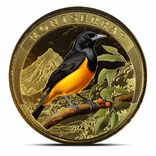 2023 1 oz Montserrat Oriole Gold Coin (Colored)