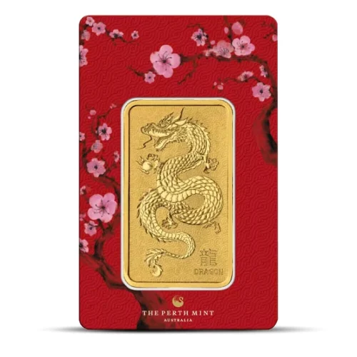 1 oz Perth Dragon Gold Bar