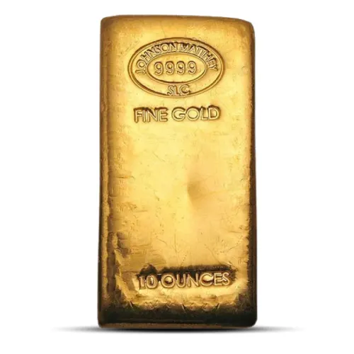 10 oz Johnson Matthey Gold Cast Bar
