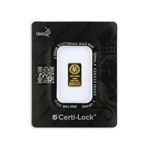Gold 2 Gram Scottsdale Lion Bar