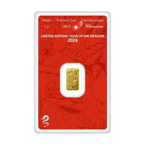 2024 Argor-Heraeus 1 Gram Gold Lunar Year of the Rabbit Bar (In Assay)