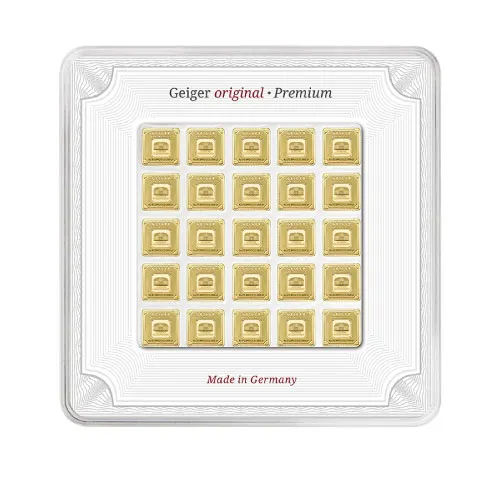 Gold 25x1 Gram Geiger Edelmetalle Square Multicard Bar (Capsule)