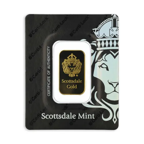 Gold 2 Gram Scottsdale Lion Bar