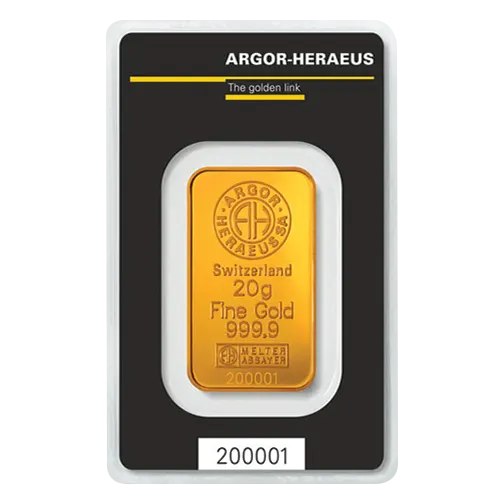 Gold Argor-Heraeus KineBar - 20 Gram