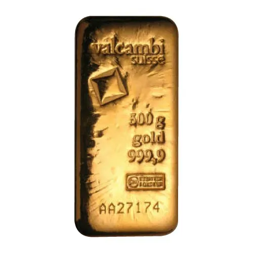Valcambi Gold 500 Gram Cast Bar