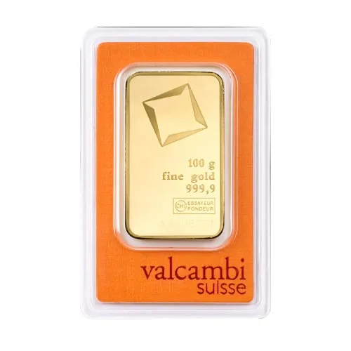 Valcambi Gold 100 Gram Mint Bar