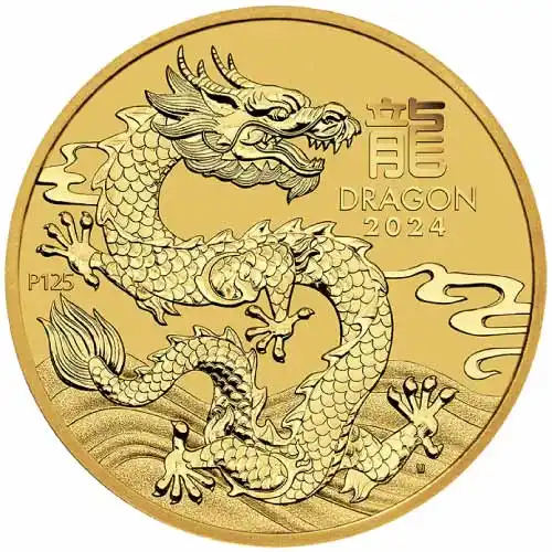 2024 1 oz Perth Lunar Year of the Dragon Gold Coin (BU)