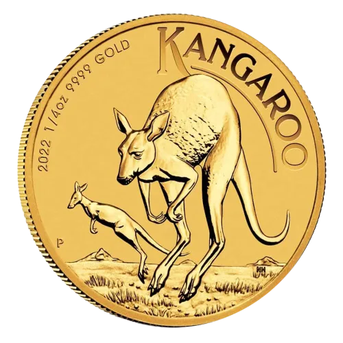 2022 Australian Perth Kangaroo 1/4 oz Gold BU