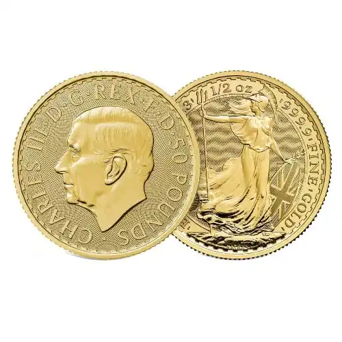 2023 Gold 1/2 oz British Royal Mint Britannia King Charles III BU