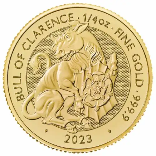 2023 Gold 1/4 oz Great Britain Tudor Beasts: Bull of Clarence BU Coin