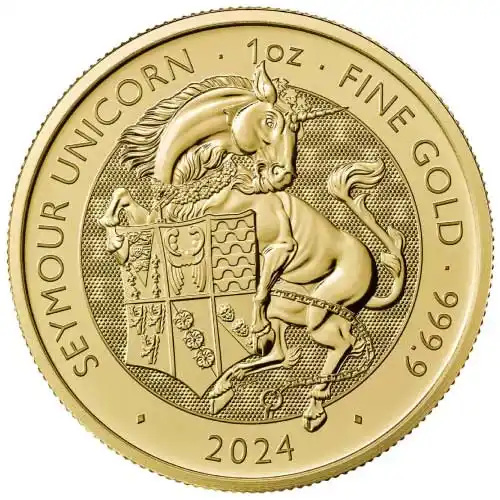 2024 1 oz British Tudor Beasts: Seymour Unicorn Gold Coin (BU)