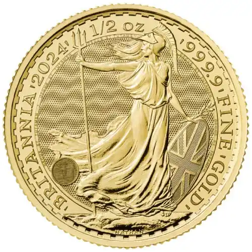2023 Gold 1/2 oz British Royal Mint Britannia King Charles III BU