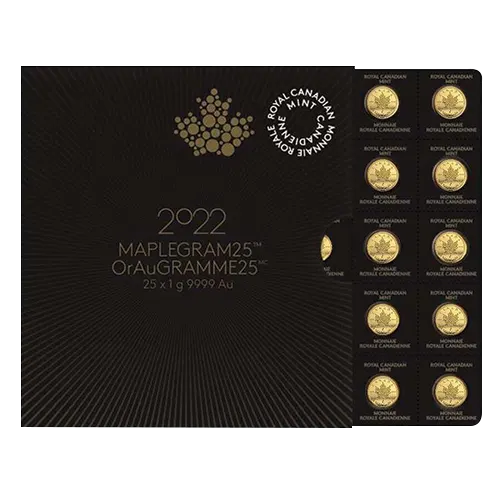 2022 Gold 25 Gram Canada Maple Gram - 25x1 gram