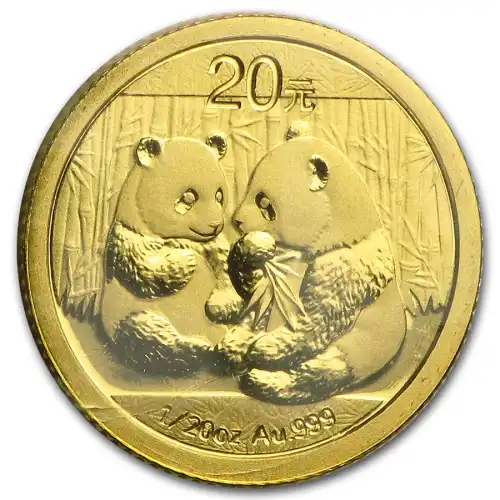 Gold China Panda *Random Date* - 1/20 oz