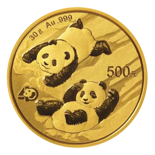 2022 China Panda 30 gram Gold BU