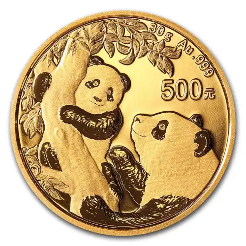 2021 China Panda 30 gram Gold BU