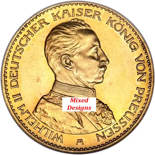 Gold Germany 20 Marks Prussia William II