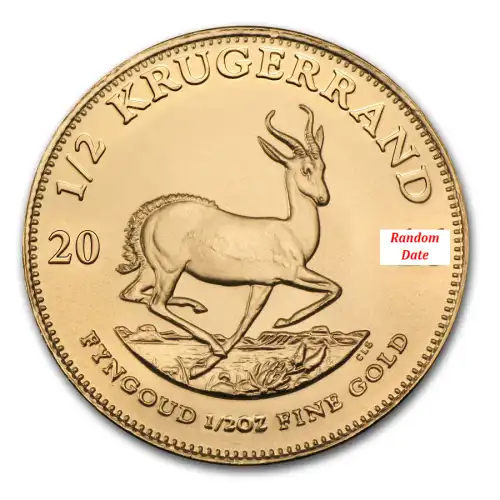 1/2 oz South African Krugerrand Gold Coin (Random Year)
