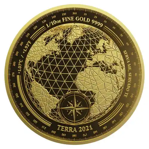 2021 Gold Tokelau Terra 1/10 oz Prooflike