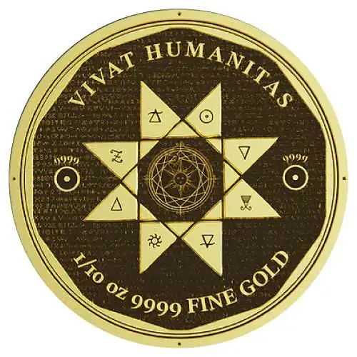 2022 Gold Tokelau Vivat Humanitas 1/10 oz Prooflike